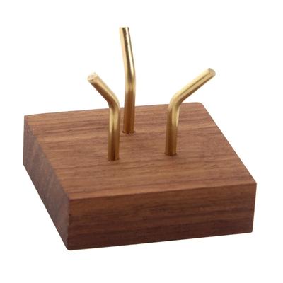 Présentoir en bois pour spécimens minéraux, élégants fossiles et pierres précieuses, support pour géodes décoratives.