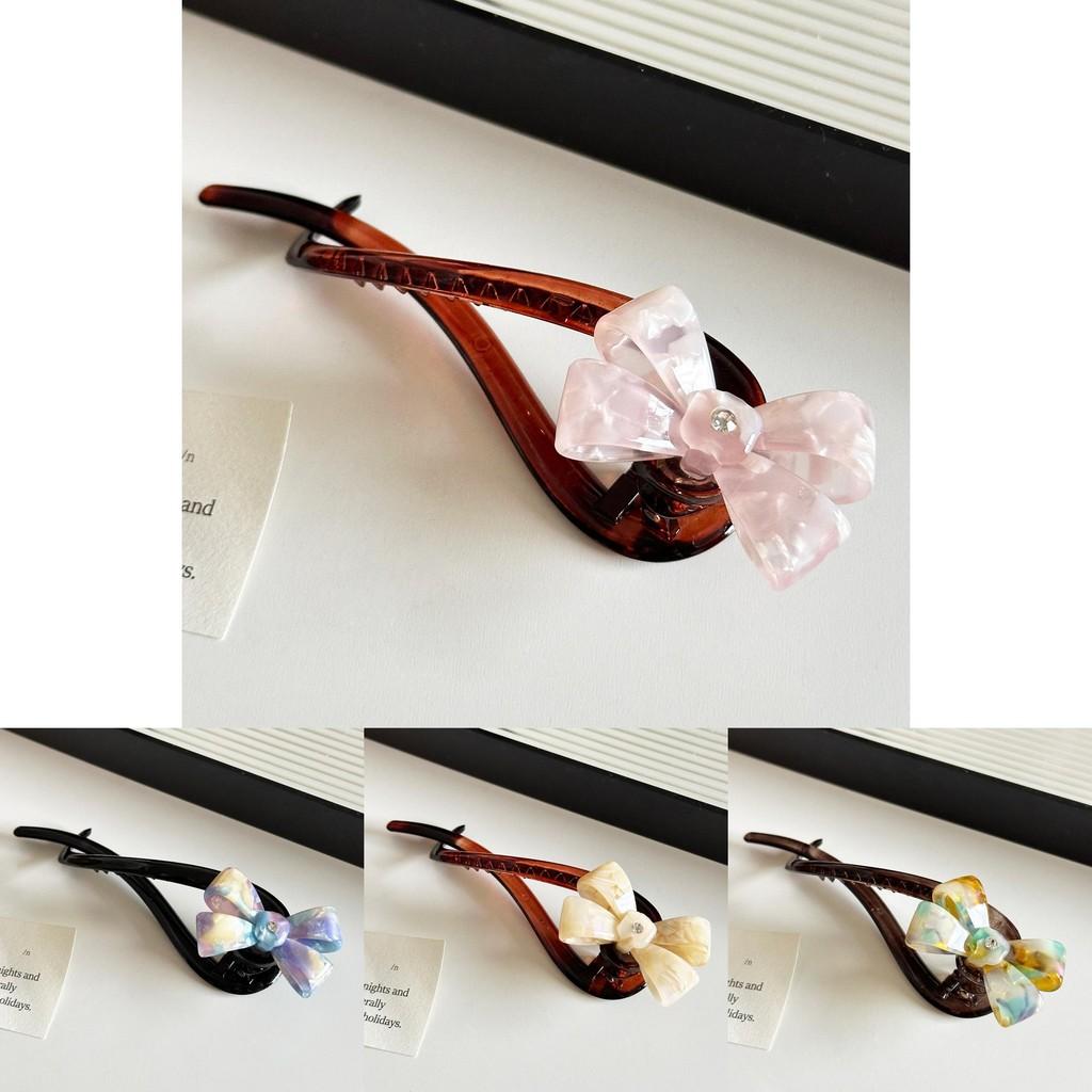 Elegant Bow Hair Clip For Women Premium Acetate Chic Fashionable Accessory