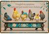 Chicken Metal Tin Sign Vintage 2D Flat with 3D Visual Effect Metal Post Wall Art for Chicken Coops Farms Yards Home Bar Cafe
