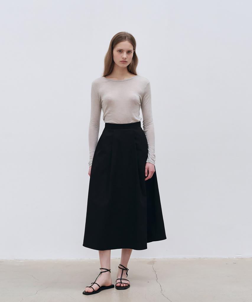Roeil Clear Tencel Round T-Shirt - Melange Gray