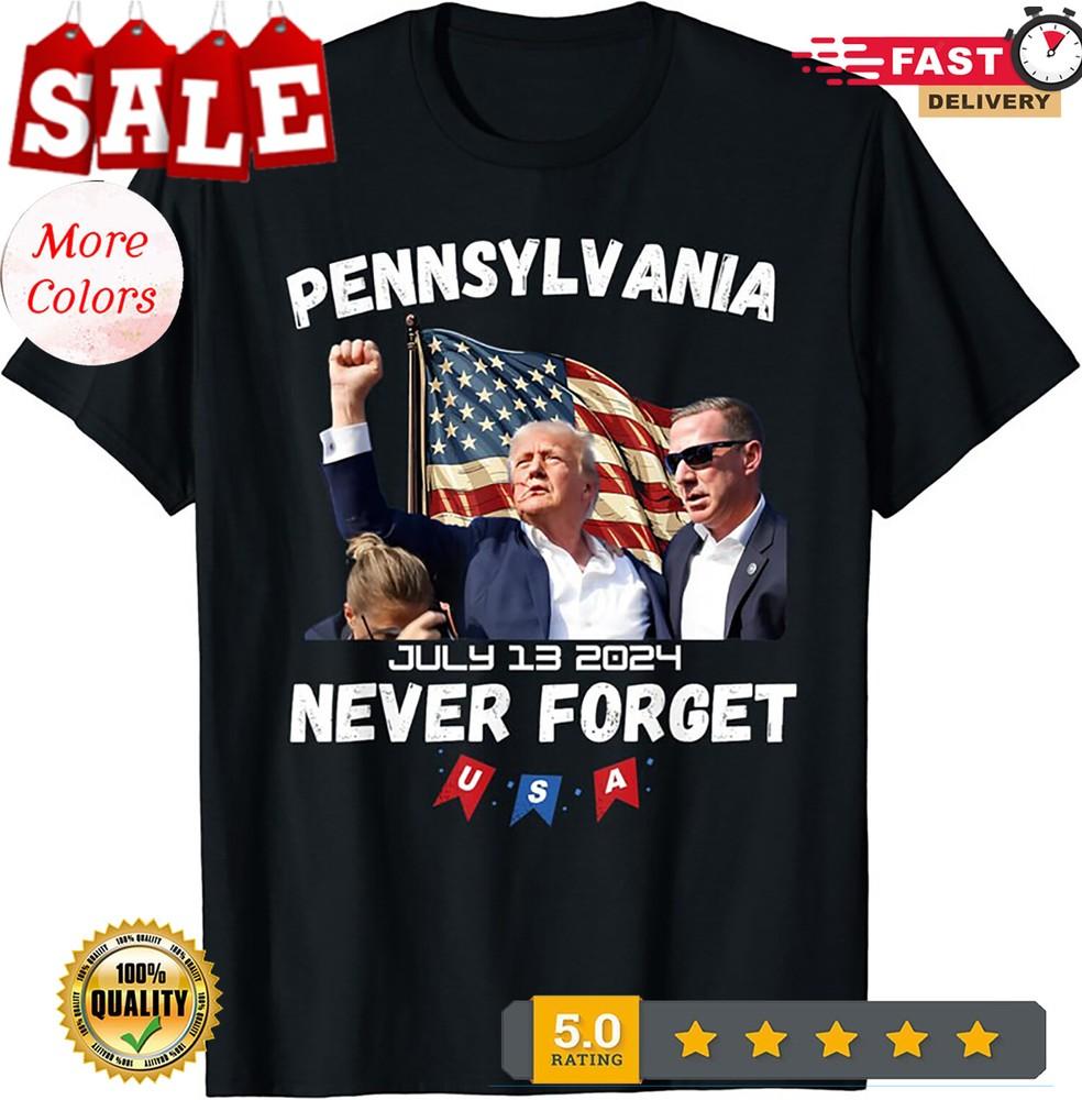 2025/Donald Trump Butler Pennsylvania Never Forget 2024 Unisex T-Shirt Unisex T-Shirt XXL