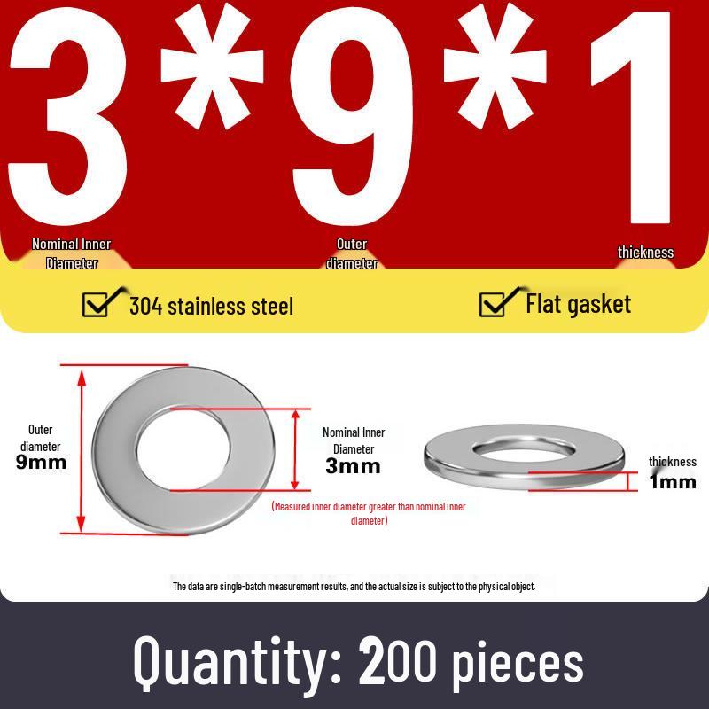 Plochá podložka z nerezové oceli 304 pro nastavení vůle hřídele (0,1/0,2/0,3 mm)