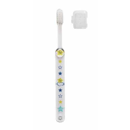 Smiley Star 3-Piece Children's Toothbrush Set (Toothbrush with Cap, Heat-Resistant Cup, Imabari Towel Handkerchief)