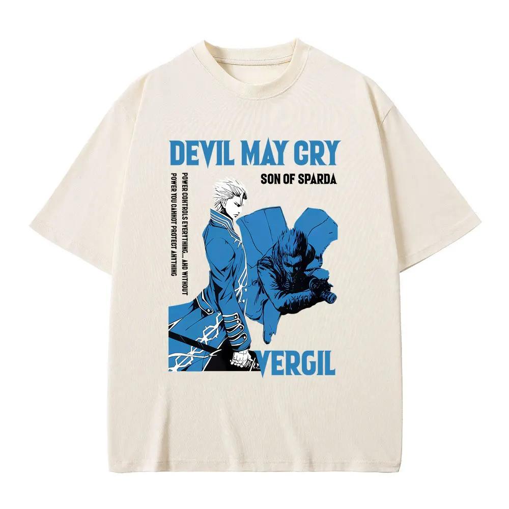 Anime Devil May Cry Syn Spardy Vergil Grafické Tričko Pánské Dámské Kreslené Oversized Tričko Pánské Ležérní Bavlněné Vintage Trička