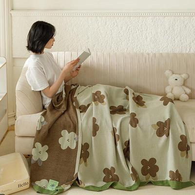 OEING Bamboo Fiber Summer Blanket with Smile Flower Design