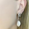 Silver Earrings with Natural Baroque Pearls (2106395)