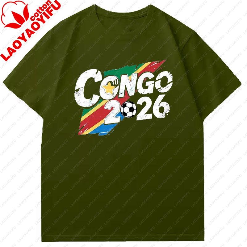 Congo National 2026 Team Soccer Shirt Denmark Denmark Graphic Men Tee Soccer Jersey Football Soccer Supporter Cotton Unisex Tops