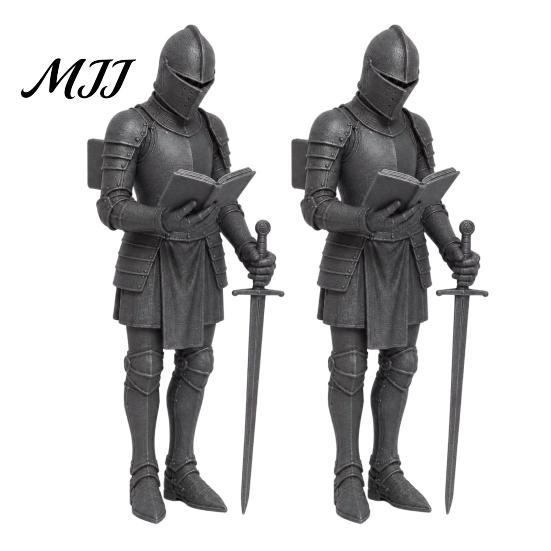 Historical Story Collectible Statue Medieval Knight Bookshelf Decor, Armored Bookend Statue, Gothic Library Shelf Decoration, Action Figure