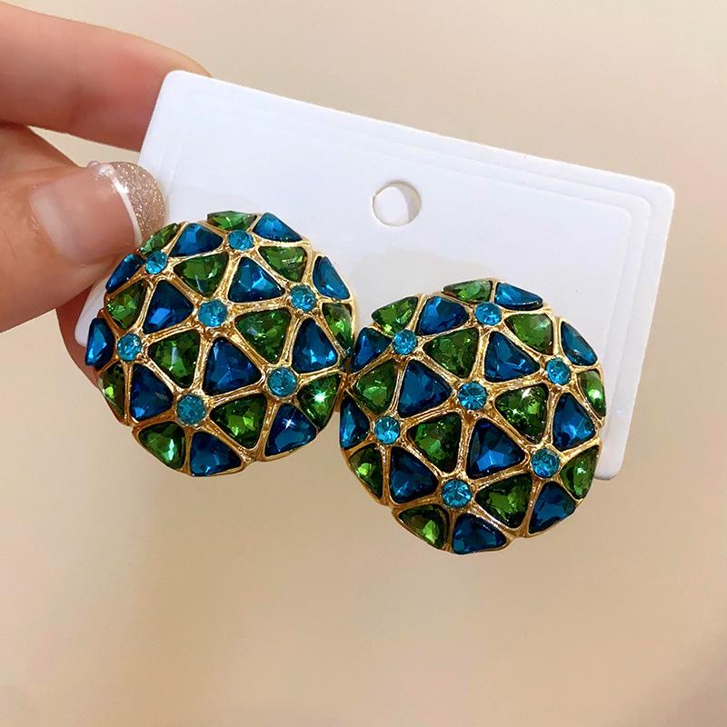 Pendientes de Carrillón de Viento de Perla y Cristal de Aguja Plateada Vintage