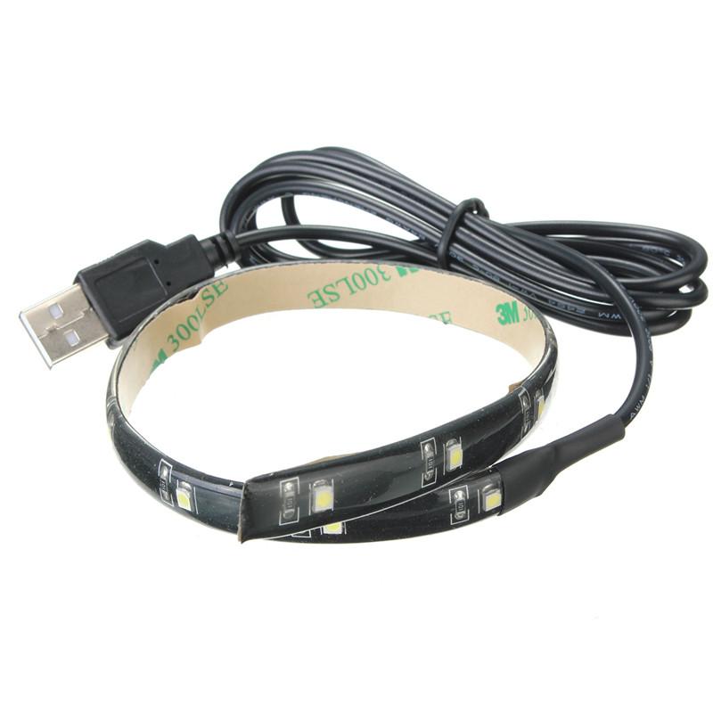 

30 см 1 Вт 12 светодиодная лента водонепроницаемый кабель 5 В USB-порт дома теплое белое освещение