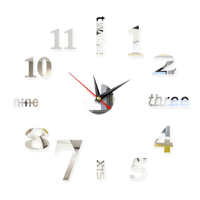 3D Large Wall Clock DIY Mirror Wall Stickers For Home Living Room Decor Frameless Quartz Clocks Self Adhesive Hanging Watches