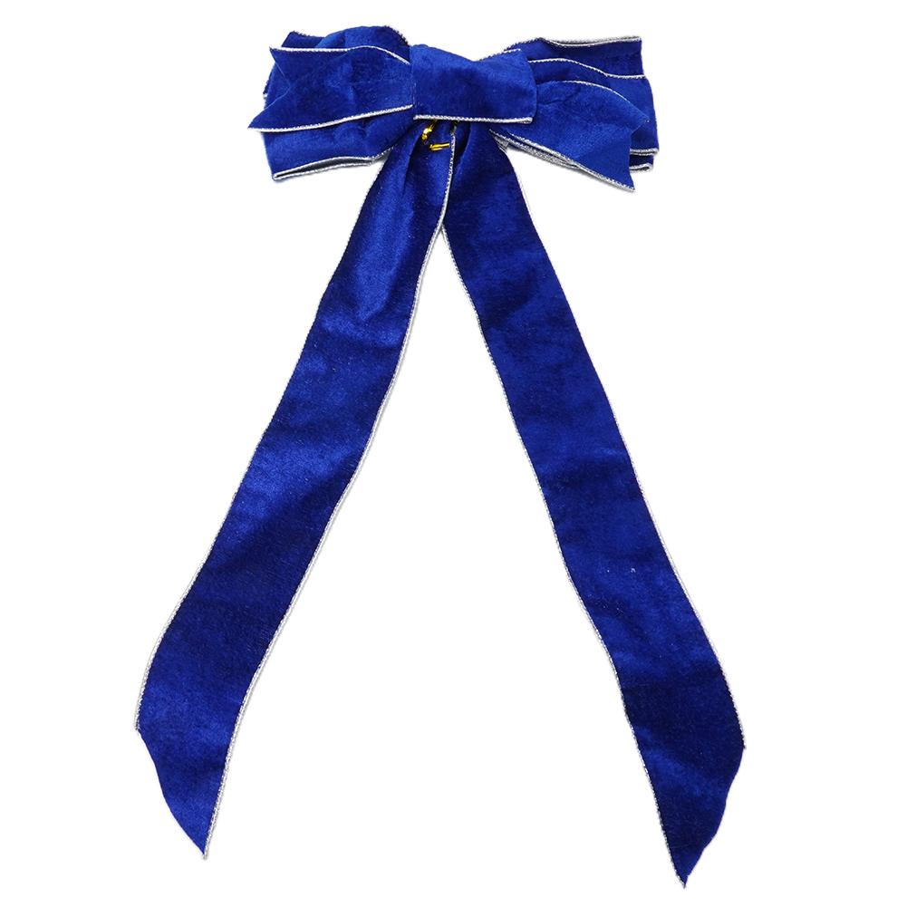 

Ретро рождественская фланелевая лента-бантик для праздничного украшения синий