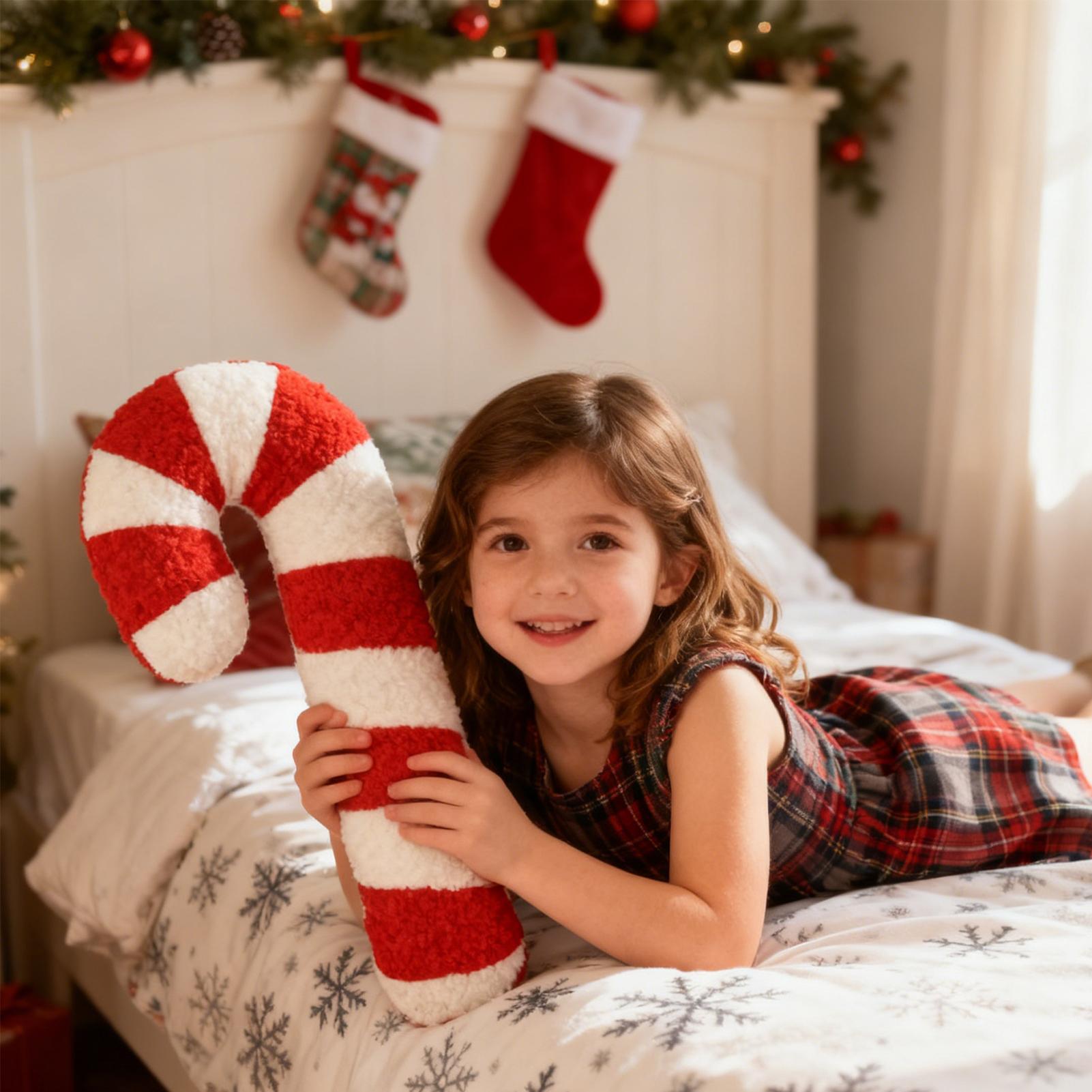 Christmas Candy Throwing Cushion 40cm Soft Plush Candy Cane Pillows Xmas Home Decoration For Sofa Chair Apartment China Mainland 3650₽