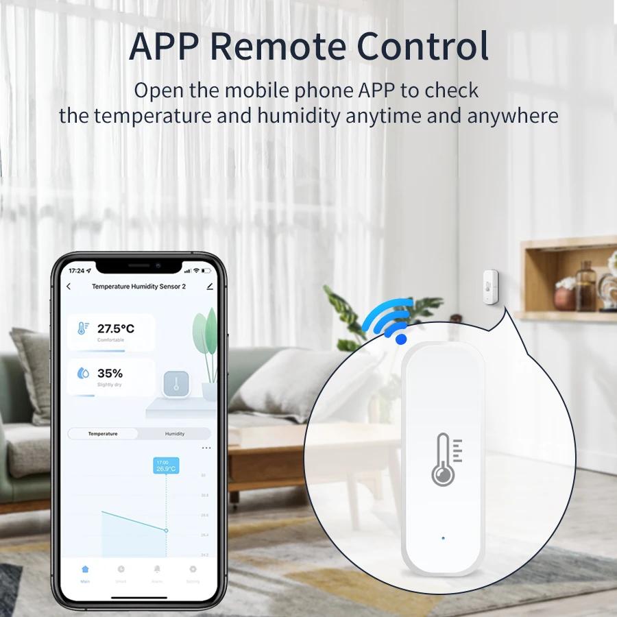 Smart Zigbee Temperature And Humidity Sensor Home Indoor Thermometer Smart Life App Control Works With Alexa Google Assistant