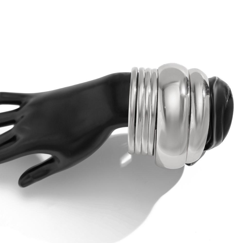 Gold Silver Color Metal Bracelets Set Geometric Wide Stackable Bangles Multilayer Bangles Gifts