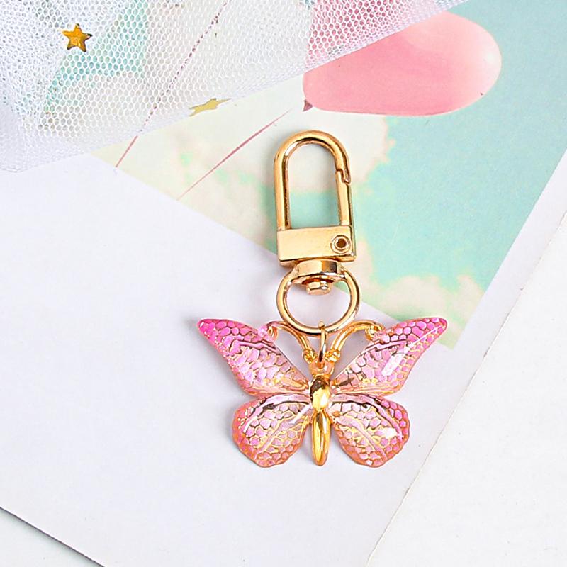 1Pc Keychain Bag Earbud Set Accessory Alloy Keychain Charm Butterfly Keychain Women'S Gift Multi-Color