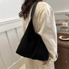 Vintage Women's Bag Large Capacity Suede Shoulder Bag Solid Color Simple Design Casual Commuter Shopper Tote