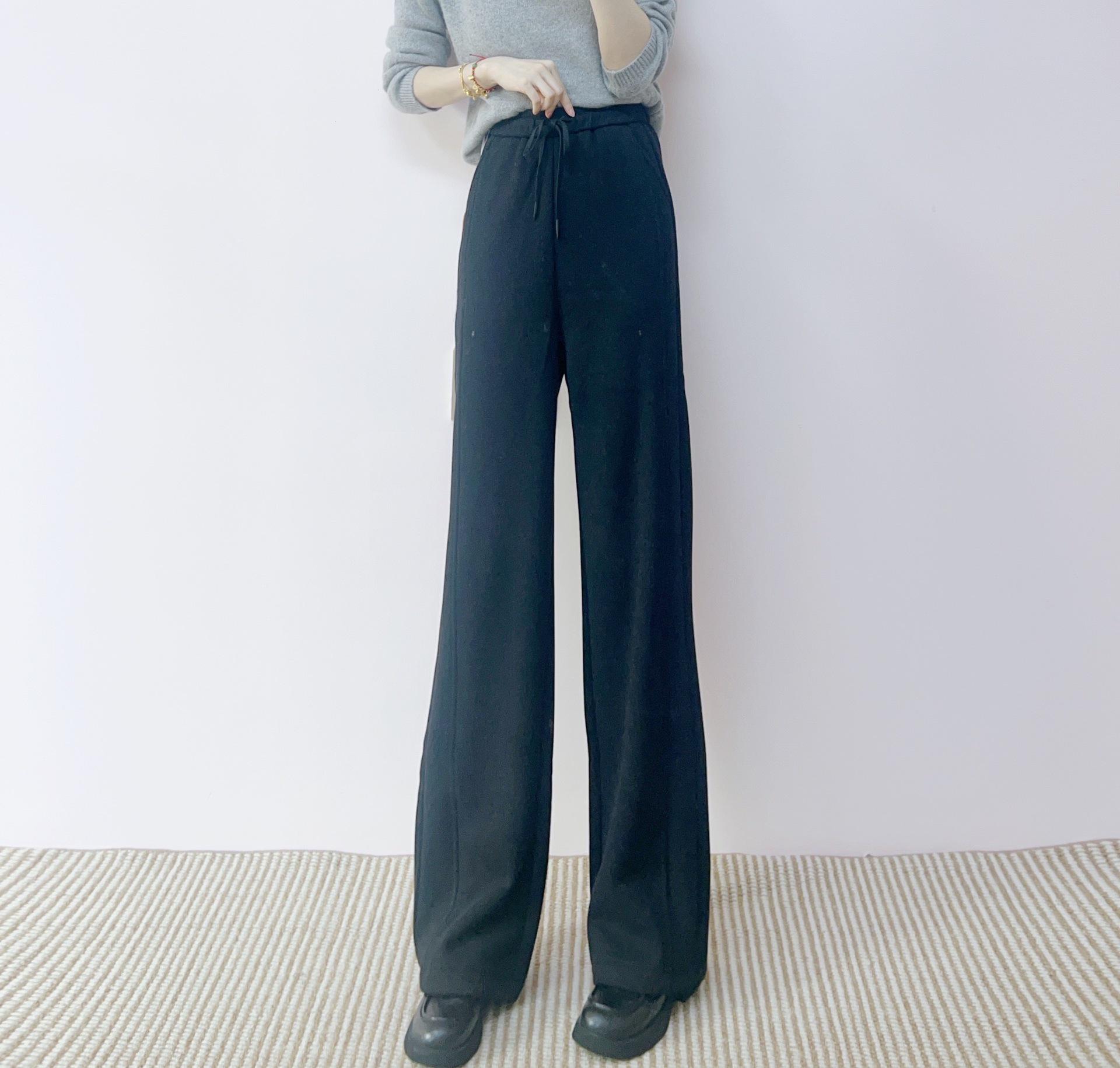 

Autumn 2025 Slimming Velvet-Lined Straight Pants Size 28 (45-49 kg) темно серый