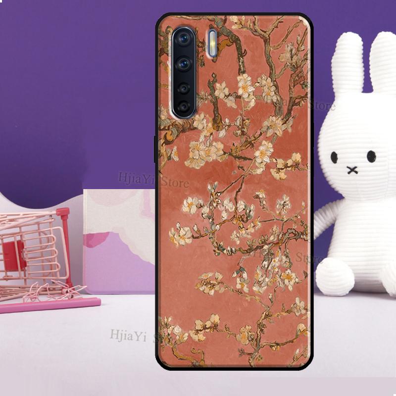 Blossoming Almond Tree Case For OPPO Reno 5 Lite 2Z 2F A5 A9 A53 A53S 2020 A52 A72 A1K A15 A83 A94 A74 A54 Coque