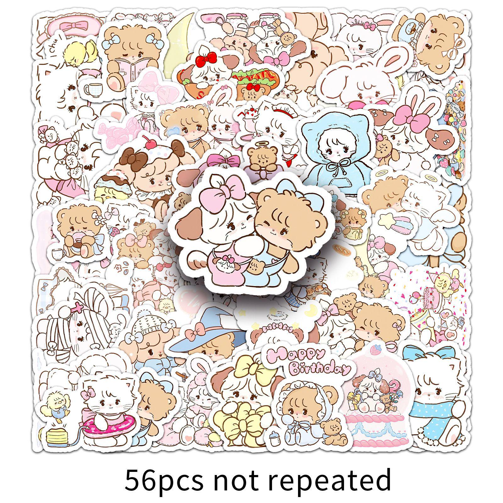 

56 Мультяшных наклеек Микко: Милая Q-версия, Водонепроницаемая, Идеально подходит для украшения чемоданов и журналов.