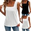 Women's Casual Fashion Square Neck Pleated Knitted Vest Top