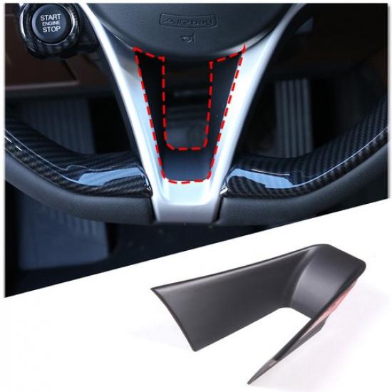 For Alfa Romeo Giulia 2017-19 Matte Black Car Steering Wheel U-Shaped Cover Trim