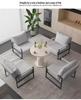 Compact Leather Wrought Iron Chair with Backrest for Home or Office