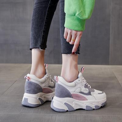 Innere Erhöhung Dad Shoes CM Frühling Neu Atmungsaktiv Dicke Sohle Mesh Kleine Sport- und Freizeitschuhe Trend