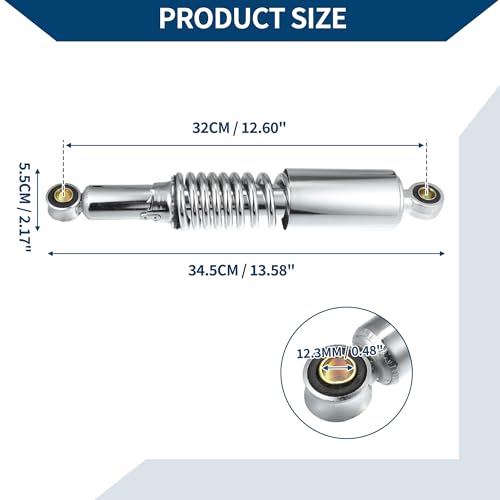 Hihaha Rear Suspension Motorcycle Rear Shock Absorber for Honda CB400ss / Silver, Durable, 1 Pair