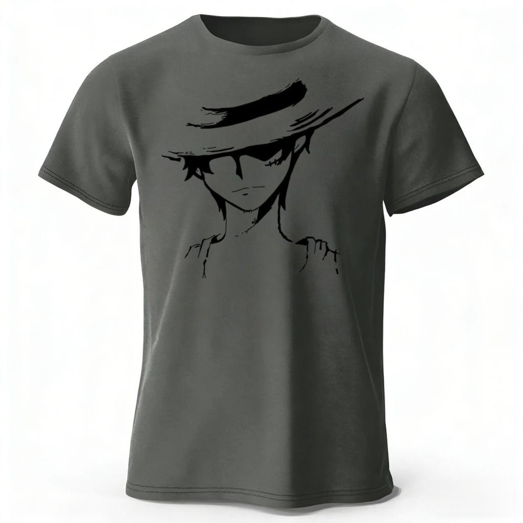 2026 Neues One Piece Luffy Reine Baumwolle Kurzarm Herren und Damen Modische Streetwear Übergröße Locker Sport T-Shirt