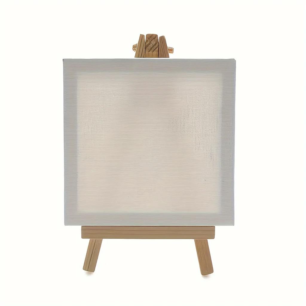 Set Mini Tela e Cavalletto per Bambini 3pz/6pz con Pannelli e Cavalletti in Legno Materiali per Disegno Pittura a Olio DIY Graffiti Arte