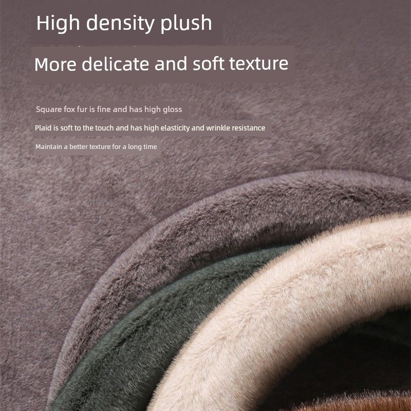 Car Steering Wheel Cover Winter Plush Warm Fleece New Model High-End Wear-Resistant Sweat-Absorbent Non-Slip D-Shaped Handle Cover