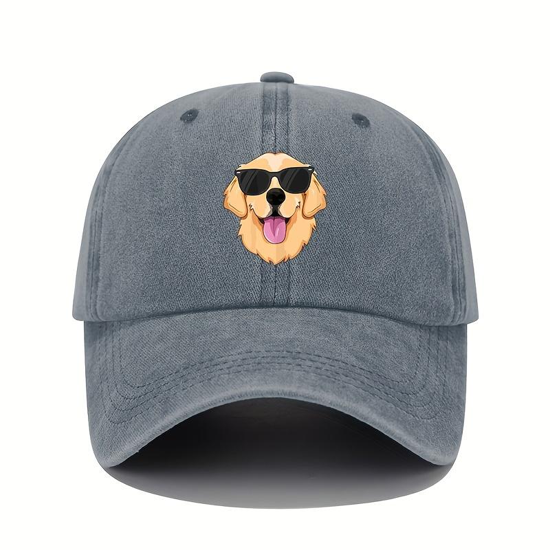 Fun dog print baseball cap with adjustable all season sun protection hat suitable for men and women, casual style