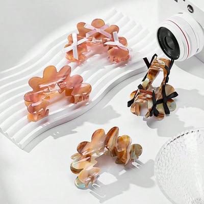 1pc Elegant Acetic Acid Hair Clip, Exquisite and Lightweight Texture, Shark Clip Hair Accessory for the Back of the Head