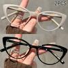 2PCS New Cat Eye Frame Anti-blue Light Flat Light Mirror Fashionable High-end Personalized Glasses Frame  Glasses Woman