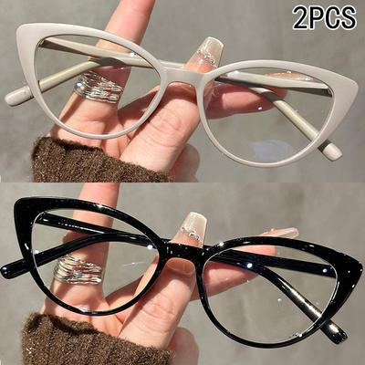 1/2PCS Cat Eye Glasses Frame Anti Blue Light Flat Mirror Fashion High End Personalized Eyewear JH3093