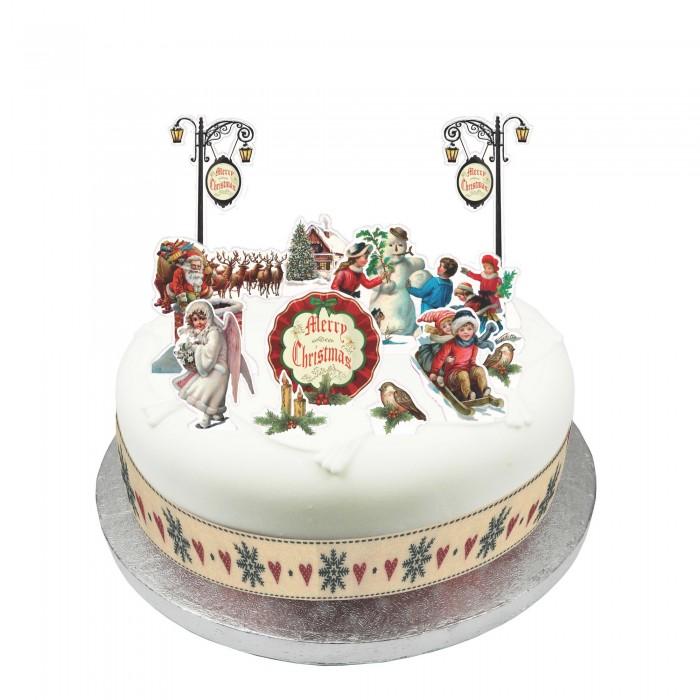 Anniversary House Christmas Victorian Cake Topper Set