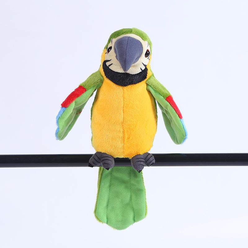 Talking Electronic Pets Parrot Kids Children Toys Funny Sound Record Plush Green