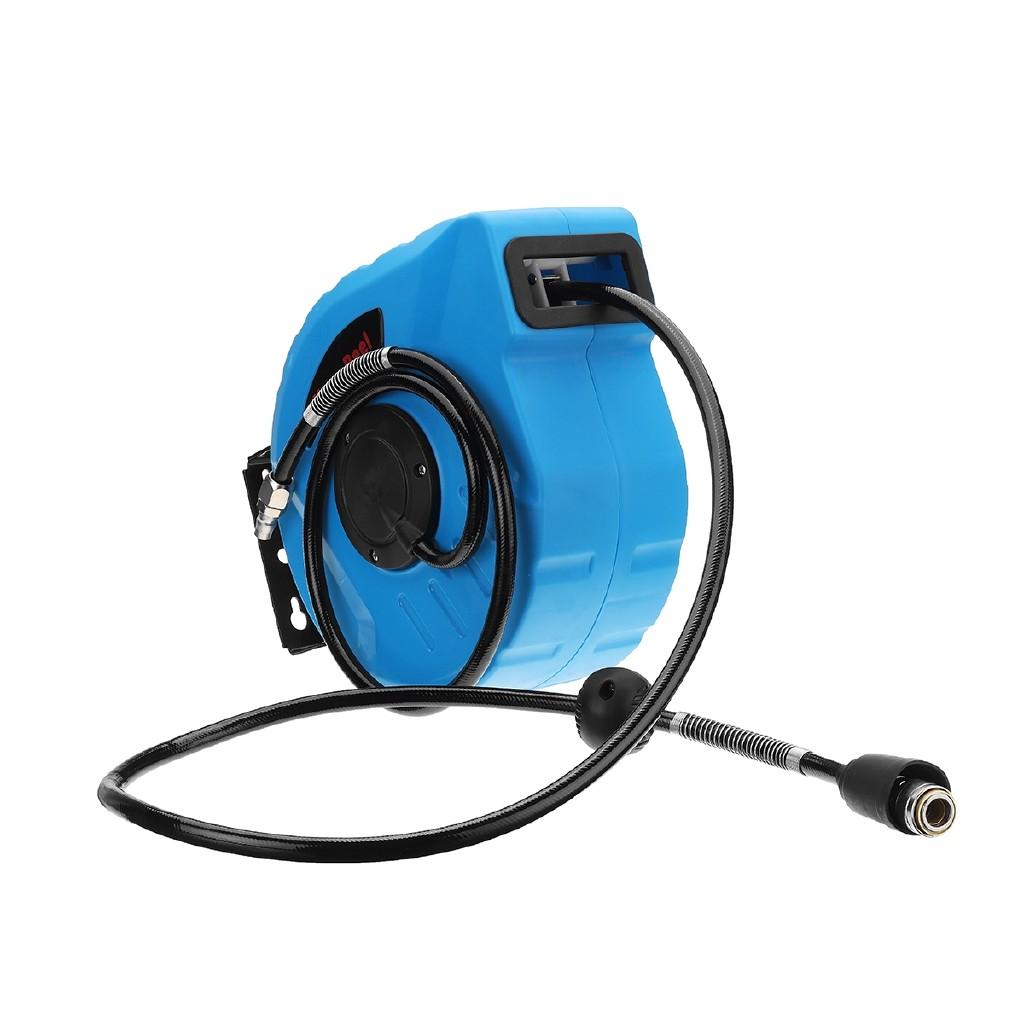 1/4" 10M Retractable Air Hose Reel Auto Rewind Roller Compressor Hydraulic/Pneumatic Hose Reels for Air Compressors Wall Mounted