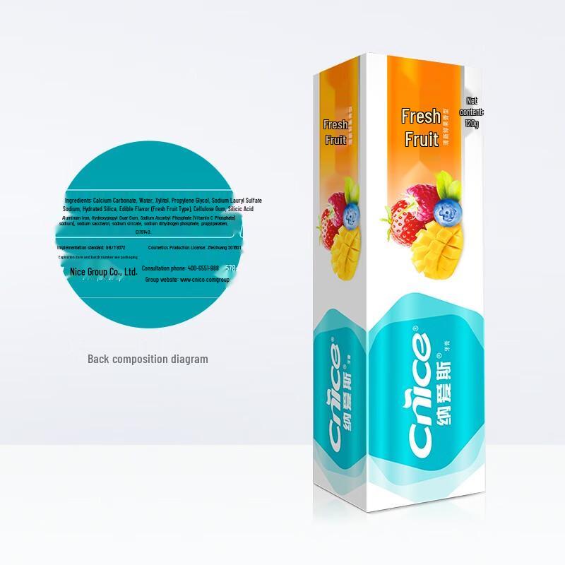 Naice Fresh Fruit Toothpaste 120g (5-Pack)