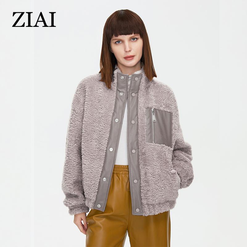 

Женская шуба ZIAI весна-осень, пальто из искусственного меха ягненка, женская флисовая куртка Тедди, утолщенная теплая плюшевая куртка, новинка в категории пальто ZN-T110 XXL серый