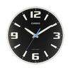 CASIO Wall Clock, Wall Clock, Radio Clock, Black, Analog, Second Hand Stops At Night, Function IQ-1009J-1JF