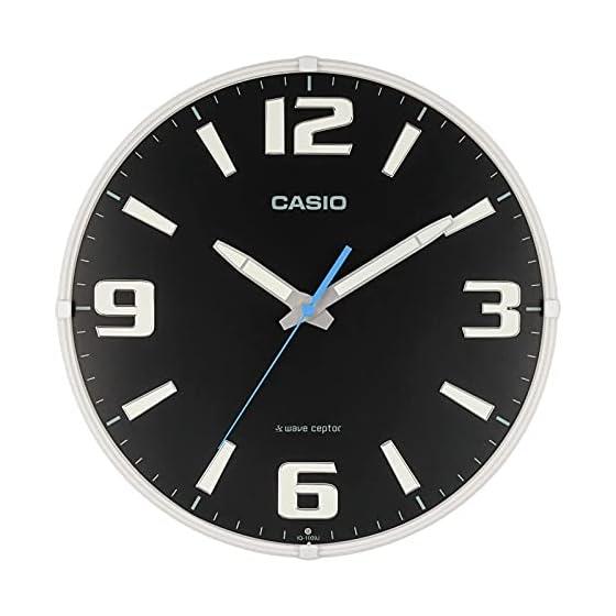 Настенные часы CASIO, Настенные часы, Радиоуправляемые часы, Черные, Аналоговые, Секундная стрелка останавливается ночью, Функция IQ-1009J-1JF