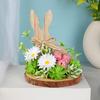 Easter Rabbit Eggs Crafts Desktop Ornament Simple Assembly Wood Plastic Blend Indoor Outdoor Holiday Decoration
