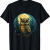 Owl Artwork Animal Art Colourful Nature Wildlife Landscape T-Shirt