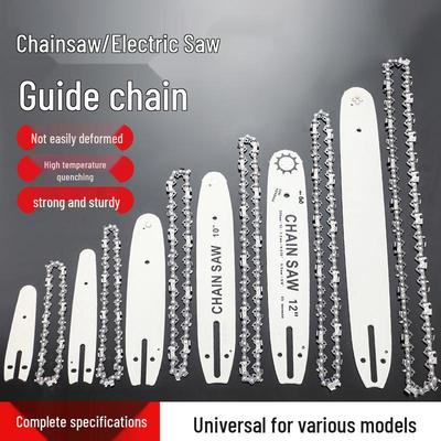 Universal Chainsaw Guide Bar & Chain: 4" & 16" for Gasoline & Lithium Electric Saws