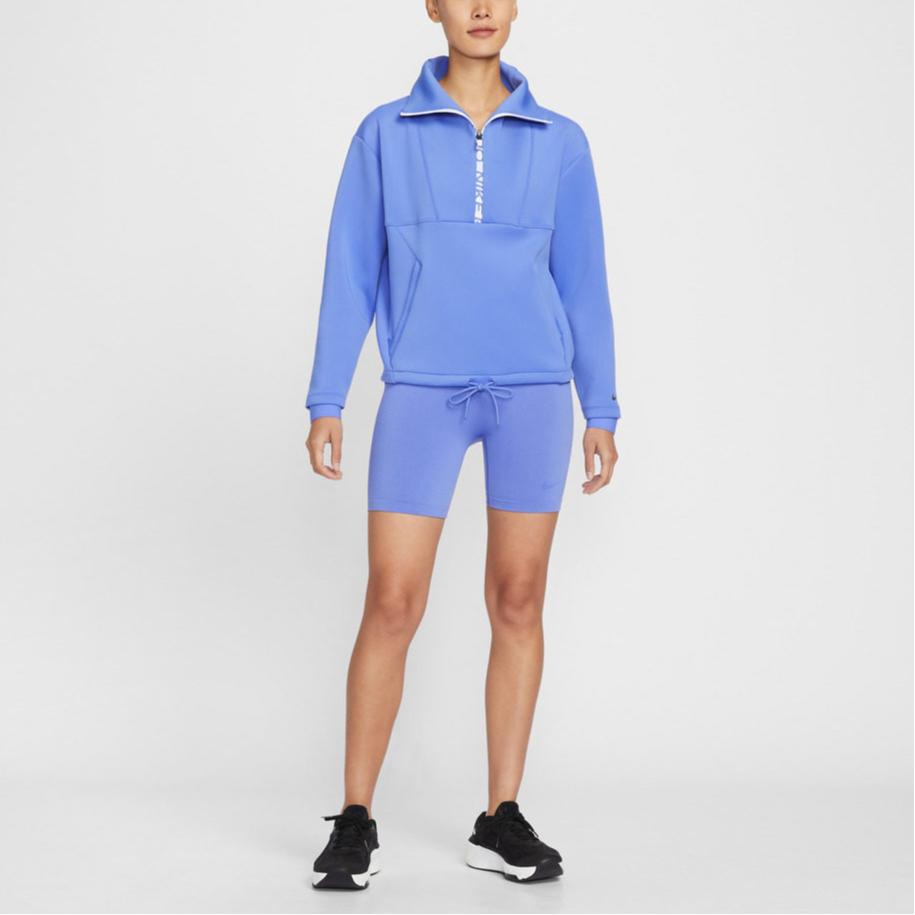 Nike Pro Sweatshirts Women's Blue Stand Collar Moderate Regular IQ3947-570