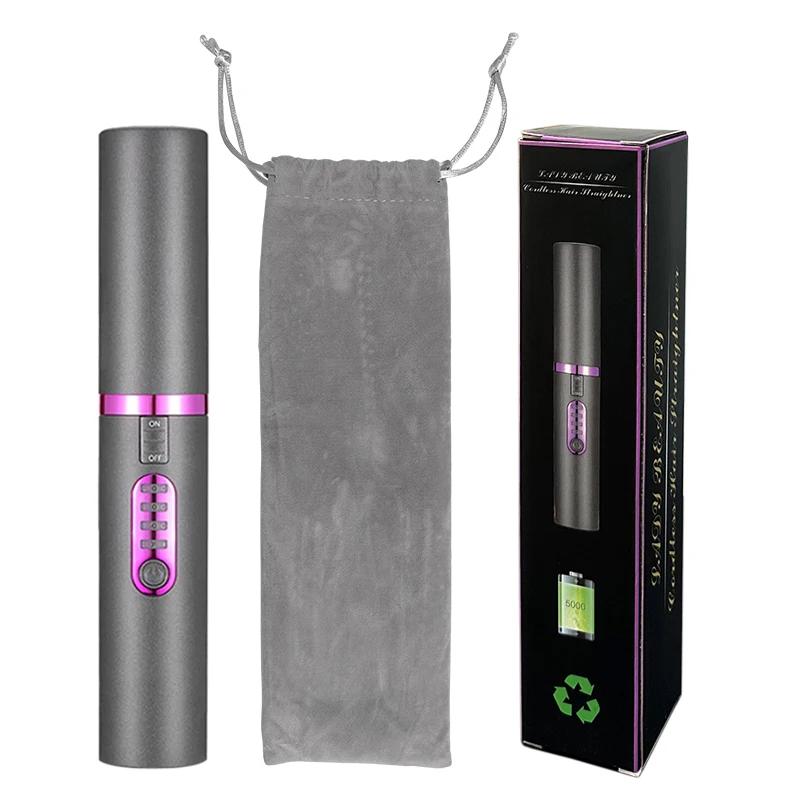 2-IN-1 Cordless Electric Heating Hair Straightener Rechargeable Travel  Double Use Straight Hair Straightener And Curling Iron