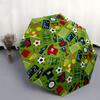 1pc Soccer-themed circular pattern Umbrella with Plastic Handle,Suitable for All Seasons Home Travel Outdoor UmbrellaDD1756