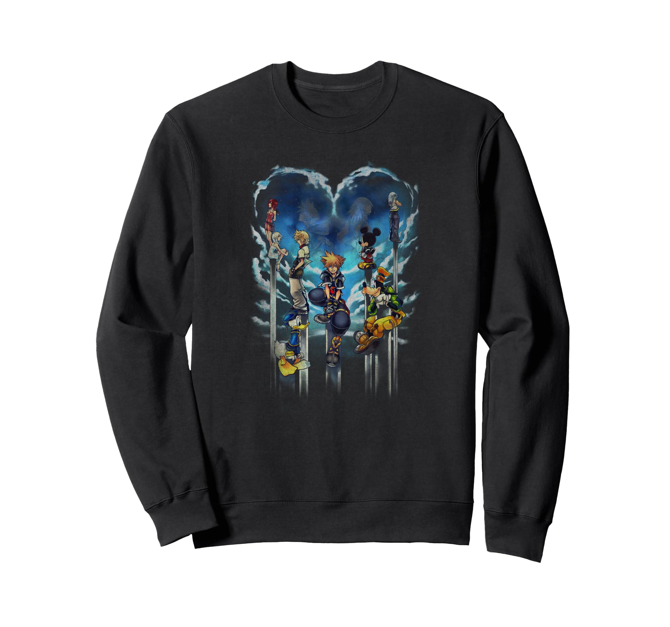 

Disney Kingdom Hearts main character heart-shaped antique-style sweatshirt